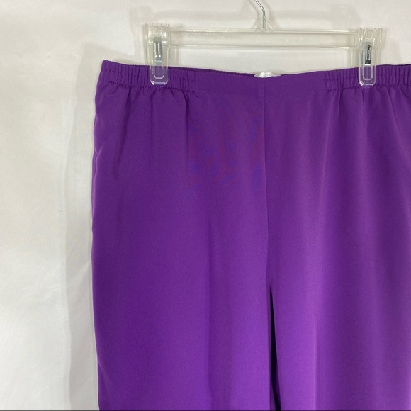 Draper’s & Damon’s Purple Matte Satiny Textured Pull On Pants - Picture 2 of 8